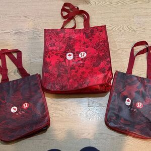 Lululemon Team Canada 2024 Paris Olympics design reusable shopping bag set of (3